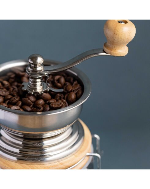 LC Kaffeemühle und Rekorder aus Edelstahl, 15 x 9,5 x 25 cm, silberfarben