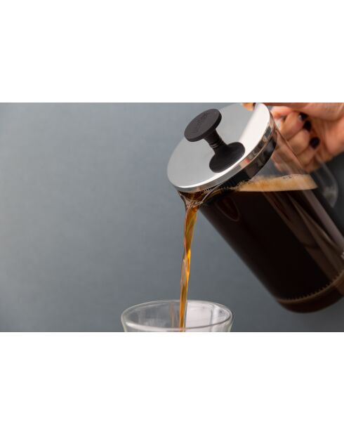 Cafetière à piston 8 tasses en verre LC claire - 1L