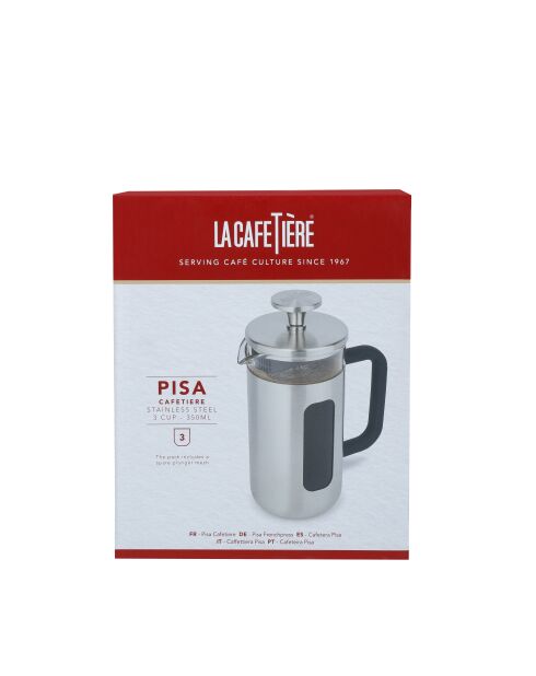 Caffettiera francese LC Pisa 3 tazze cromata spazzolata - 350ml