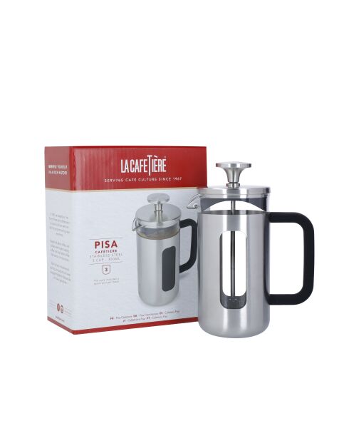 Caffettiera francese LC Pisa 3 tazze cromata spazzolata - 350ml