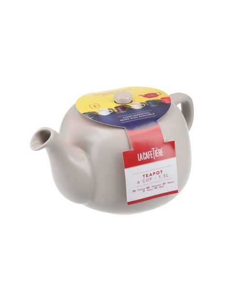 Teiera in ceramica LC color crema stile latte - 1,5 l