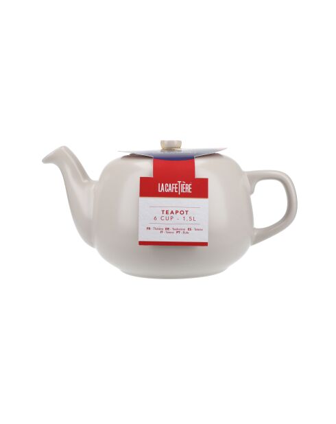 Teiera in ceramica LC color crema stile latte - 1,5 l