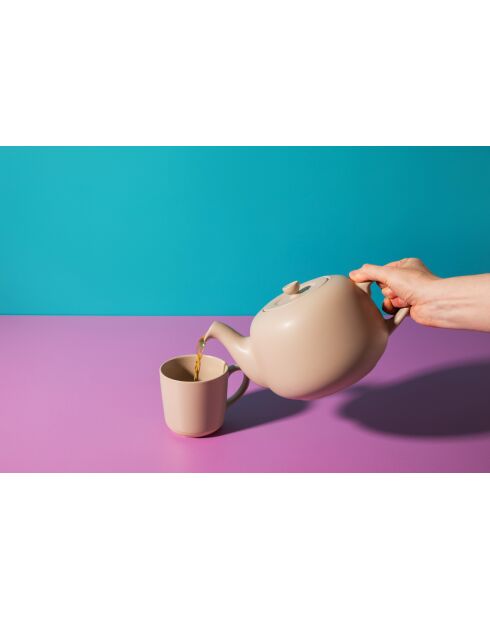 Teiera in ceramica LC color crema stile latte - 1,5 l