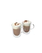 Set di 2 tazze di cioccolata calda LC trasparenti a doppia parete - 350 ml