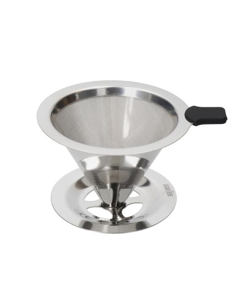 LC Kaffeefilter aus Edelstahl, feinmaschig, 12,2 x 10 x 6,2 cm, silberfarben
