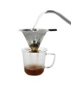 LC Kaffeefilter aus Edelstahl, feinmaschig, 12,2 x 10 x 6,2 cm, silberfarben