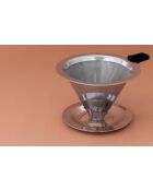 LC Kaffeefilter aus Edelstahl, feinmaschig, 12,2 x 10 x 6,2 cm, silberfarben