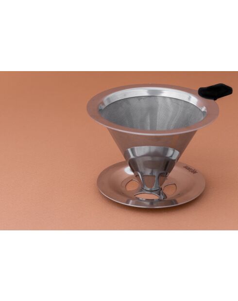 LC Kaffeefilter aus Edelstahl, feinmaschig, 12,2 x 10 x 6,2 cm, silberfarben