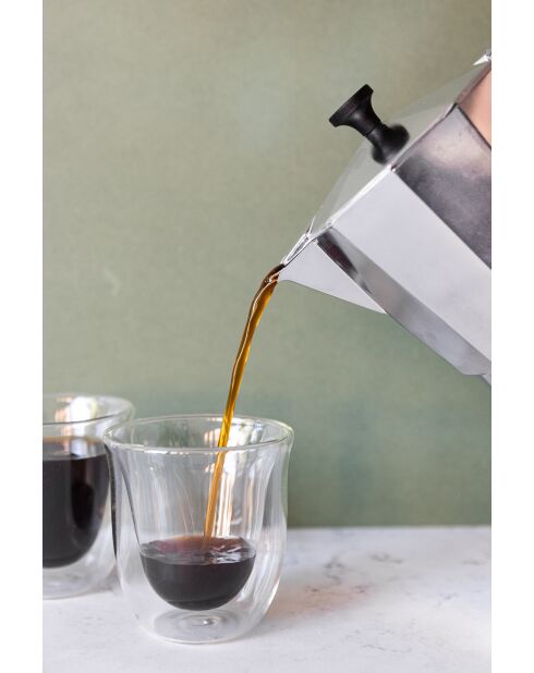 Cafetière italienne 6 tasses LC argentée - 290ml
