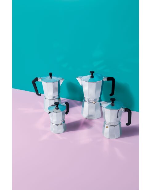 Cafetière italienne 6 tasses LC argentée - 290ml