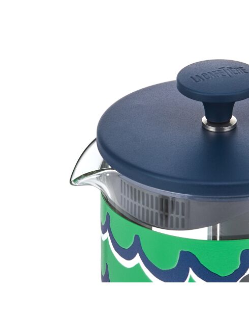 Caffettiera francese LC Pisa da 8 tazze, stile swirl in legno, HNDL verde - 1L