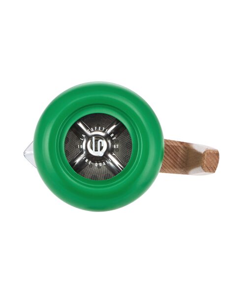 Caffettiera francese LC Pisa da 8 tazze, stile swirl in legno, HNDL verde - 1L