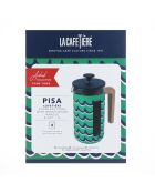 Caffettiera francese LC Pisa da 8 tazze, stile swirl in legno, HNDL verde - 1L