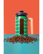 Caffettiera francese LC Pisa da 8 tazze, stile swirl in legno, HNDL verde - 1L