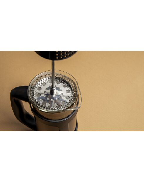 Caffettiera con pressa in vetro e plastica LC nera da 3 tazze - 350 ml