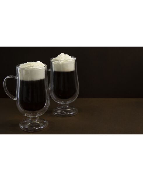 Set di bicchieri da caffè irlandese a doppia parete trasparente LC2 - 275 ml