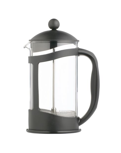 Caffettiera con pressa LC nera da 8 tazze in vetro e plastica - 1L