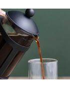 Caffettiera con pressa LC nera da 8 tazze in vetro e plastica - 1L