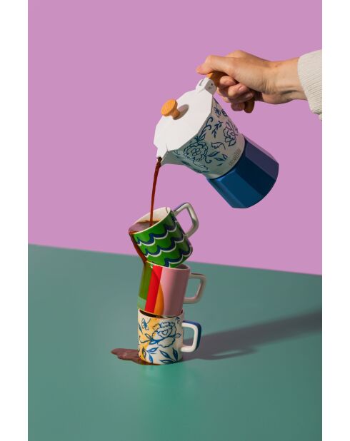 Tazza da espresso in ceramica LC, blue swirl - 120ml