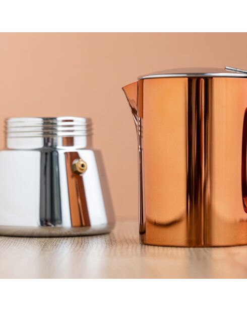 Caffettiera LC Edited da 4 tazze in acciaio inossidabile e rame - 250 ml