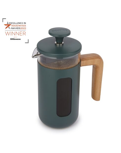 Caffettiera francese LC Pisa da 3 tazze con manico in legno verde - 350 ml