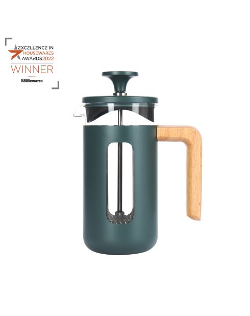 Caffettiera francese LC Pisa da 3 tazze con manico in legno verde - 350 ml