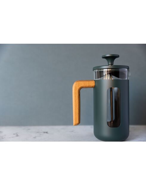 Caffettiera francese LC Pisa da 3 tazze con manico in legno verde - 350 ml