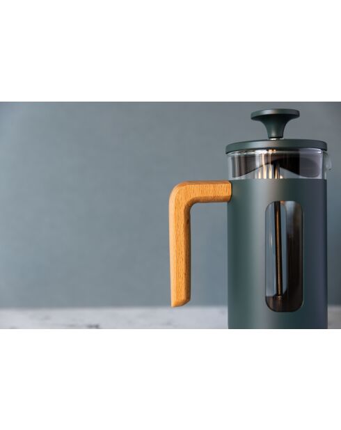 Caffettiera francese LC Pisa da 3 tazze con manico in legno verde - 350 ml