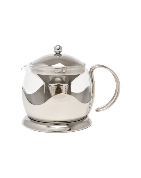 Théière filtre 4 tasses en verre Izmir inoxydable argentée - 1L