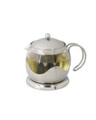 Théière filtre 4 tasses en verre Izmir inoxydable argentée - 1L