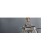 Théière filtre 4 tasses en verre Izmir inoxydable argentée - 1L