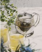 Théière filtre 2 tasses en verre Izmir inoxydable argentée - 660ml