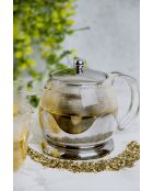 Théière filtre 2 tasses en verre Izmir inoxydable argentée - 660ml