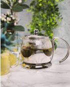 Théière filtre 2 tasses en verre Izmir inoxydable argentée - 660ml