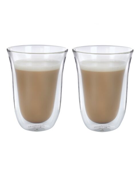 Set di 2 tazze da latte LC Jack trasparenti - 300 ml