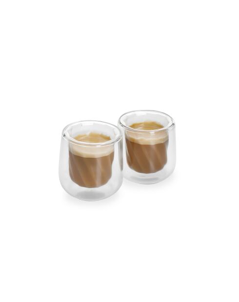 Set di 2 bicchieri da cortado trasparenti LC Siena a doppia parete - 135 ml