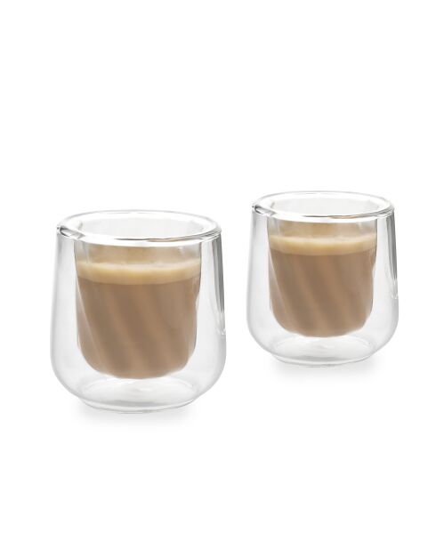 Set di 2 bicchieri da cortado trasparenti LC Siena a doppia parete - 135 ml