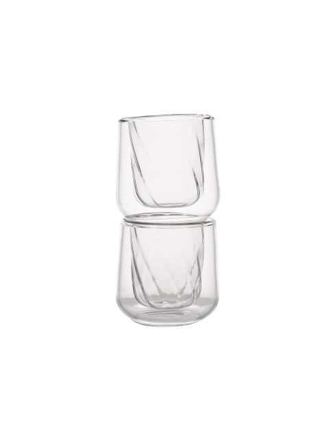 Set di 2 bicchieri da cortado trasparenti LC Siena a doppia parete - 135 ml