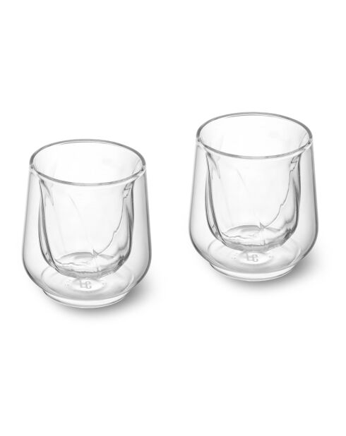 Set di 2 bicchieri da cortado trasparenti LC Siena a doppia parete - 135 ml