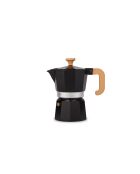 Italiaans koffiezetapparaat LC 3-kops, zwart houten handvat - 150 ml