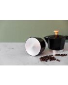 Italiaans koffiezetapparaat LC 3-kops, zwart houten handvat - 150 ml