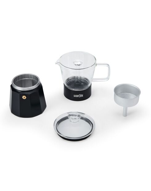 Caffettiera italiana 6 tazze LC Verona Gls nera - 290ml