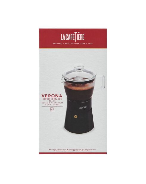 Caffettiera italiana 6 tazze LC Verona Gls nera - 290ml