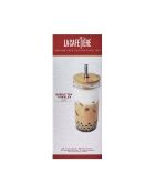 Bicchiere da tè a bolle LC con cannuccia trasparente - 650ml