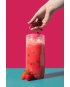 Bicchiere da tè a bolle LC con cannuccia trasparente - 650ml