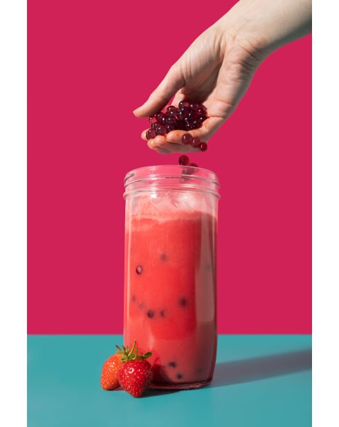 Bicchiere da tè a bolle LC con cannuccia trasparente - 650ml