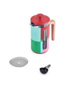 Caffettiera francese LC Pisa block da 8 tazze con manico in legno rosso - 1L