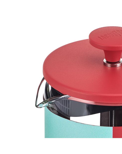 Caffettiera francese LC Pisa block da 8 tazze con manico in legno rosso - 1L