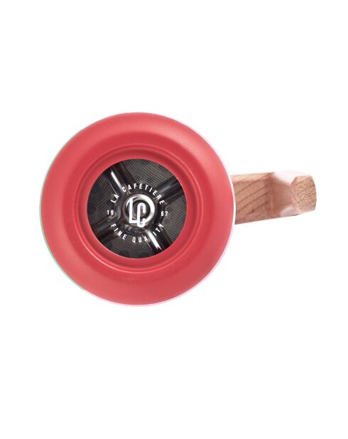 Caffettiera francese LC Pisa block da 8 tazze con manico in legno rosso - 1L