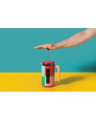 Caffettiera francese LC Pisa block da 8 tazze con manico in legno rosso - 1L